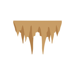 Stalactites or stalagmites. Cave limestone rocks. Natural geology formations. Vector illustration