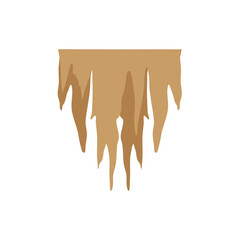 Stalactites or stalagmites. Cave limestone rocks. Natural geology formations. Vector illustration