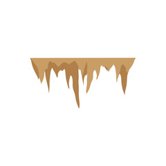 Stalactites or stalagmites. Cave limestone rocks. Natural geology formations. Vector illustration