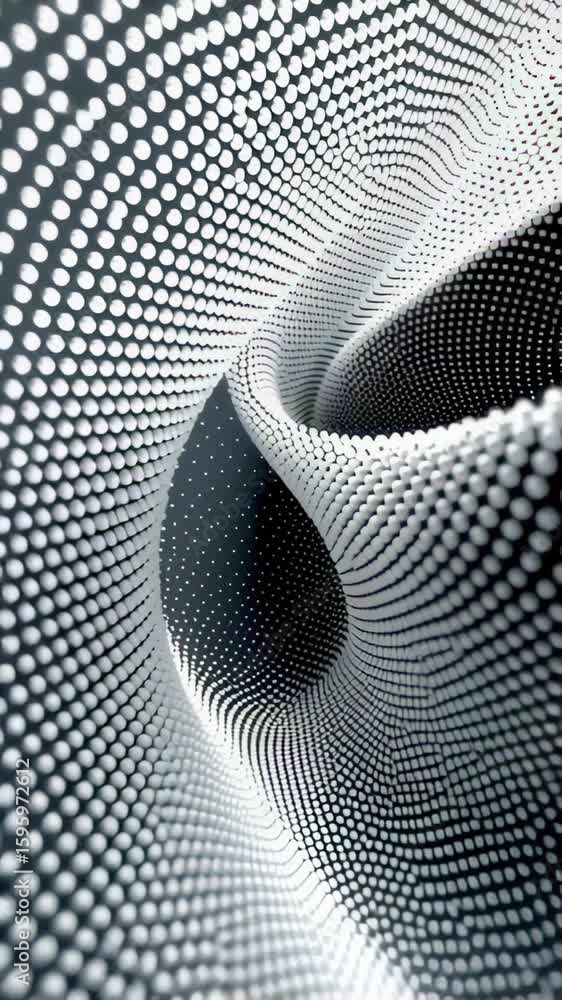Poster exploration of abstract 3d patterns in black and white with dynamic flow
