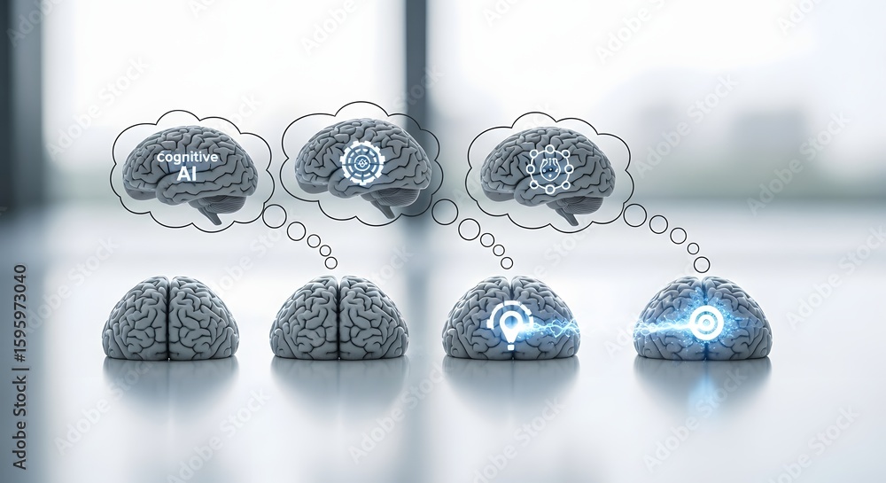 Poster conceptual brain development artificial intelligence and cognitive evolution in action