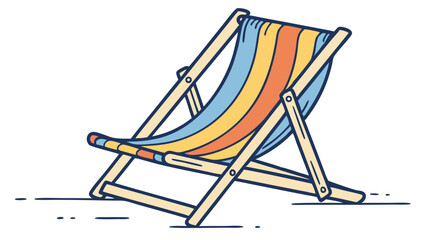 Colorful Striped Beach Lounger Illustration.