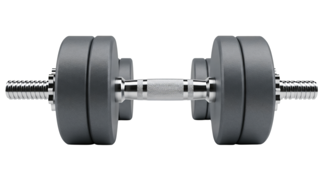 a pair of dumbbells isolated on a transparent background