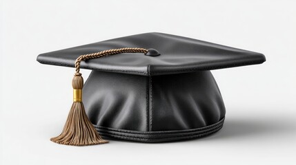 Black graduation cap with tassel