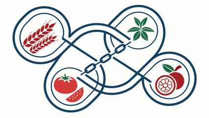 Interconnected Agricultural Products Symbol.