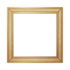 Fototapeta premium Elegant Square Empty Wooden Picture Frame Isolated on Transparent Background PNG