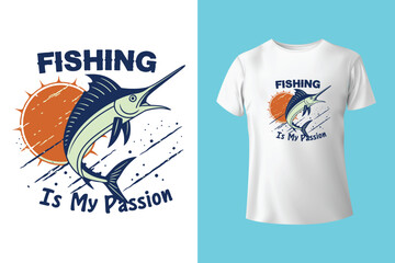Colorful fishing vintage t shirt design Vector graphic, typographic poster or t-shirt print ready. unique fishing t shirt design vector brand and quality full t shirt template design. 