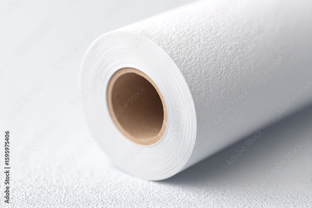 Poster close-up of poster rolled vertically with shadow gradient on wall crisp paper edge in focus