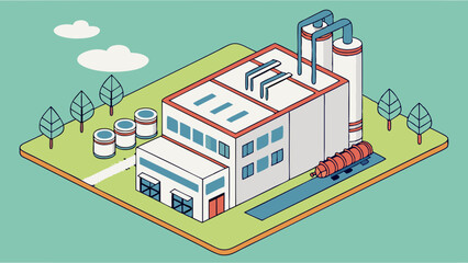 Fototapeta premium Isometric Illustration of a Modern Industrial Facility.