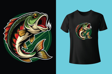 Colorful fishing vintage t shirt design Vector graphic, typographic poster or t-shirt print ready. unique fishing t shirt design vector brand and quality full t shirt template design. 