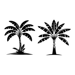 Obraz premium Banana tree vector on white background.