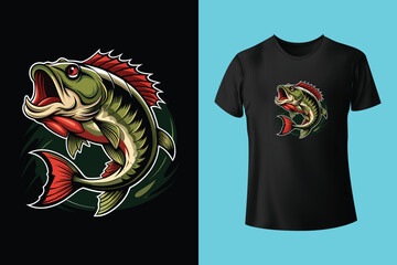 Colorful fishing vintage t shirt design Vector graphic, typographic poster or t-shirt print ready. unique fishing t shirt design vector brand and quality full t shirt template design. 