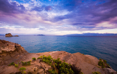wonderful summer view, spectacular nature scene in Greece, Corfu island, Sidari resort, canal D...