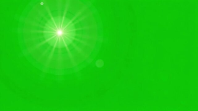 Green screen with light effect and lens flare animation element for compositing videos