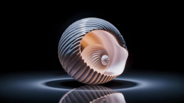 Seashell Rotates Revealing Intricate Spiral Structure