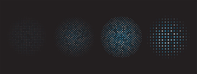 Halftone effect blue gradient vector illustration