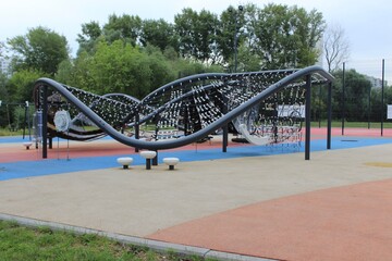 Unusual construction for children in a city park. Russia.