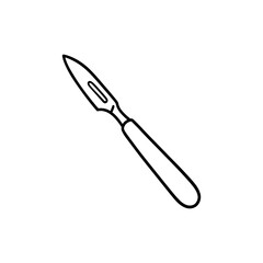 Fototapeta premium Surgical Scalpel Silhouette for Medical Operations