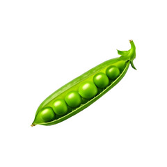 Fresh green pea vegetable on transparent background