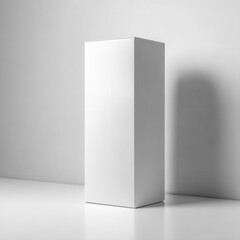 Minimalist white box modern design clean lines studio setting product display neutral background simplicity elegance