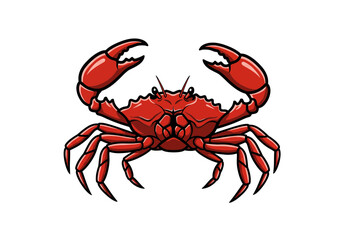 Red Crab Cartoon Illustration – Ocean Marine Animal Clipart, Coastal Seafood Art Design, Fun Beach Graphic for Stickers, T-Shirts, Logos, Menus, Decor

