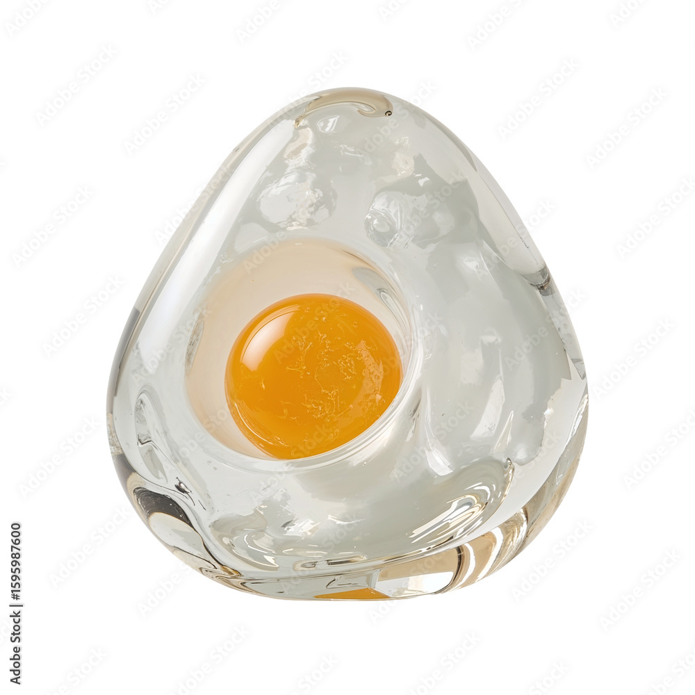 Aufkleber delicate translucent sculpture showcasing an orb within a fluid form artfully crafted object