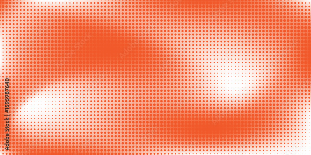 Poster dots halftone orange color pattern gradient texture with technology digital background. dots pop art