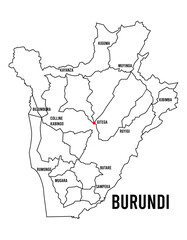 African Country Burundi Map Artwork