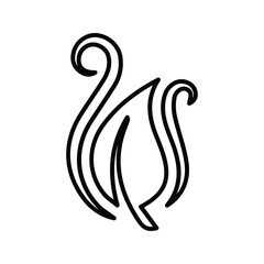 Leaf Icon. Leaf Illustration with Wind Symbol. EPS10.