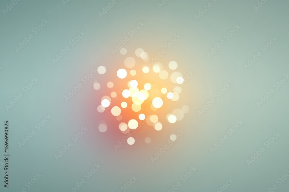 Aufkleber minimal bloom of blurred dots forming flower-like pattern in center on soft neutral background