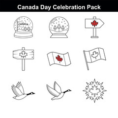 Modern Canada Day Symbol Icons