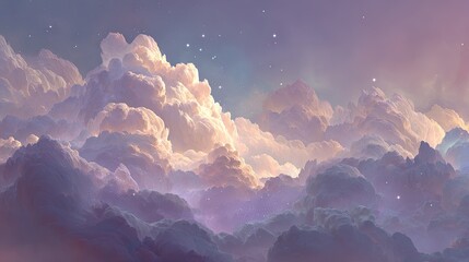 Pastel Pixelated Cloudscape Sunset