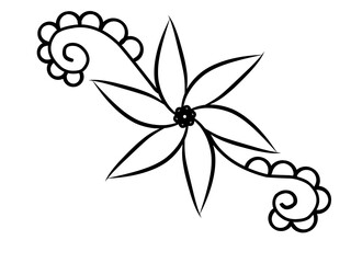 black and white flower vector 