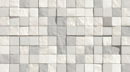 Textured White and Grey Square Tiles Background