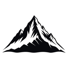 Black Mountain Silhouette Vector, Clean Style