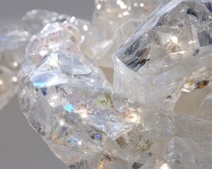 Abstract Iridescent Glass Sculpture