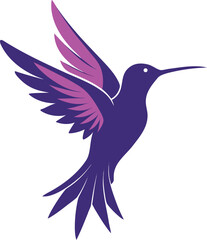 Obraz premium A colorful vector illustration of a hummingbird flying near a flower