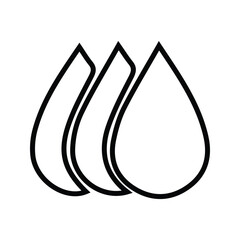 Water droplets icon. Illustration of three water or oil droplets. Liquid symbol.