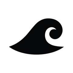 Rolling Waves Icon. Illustration of a large wave rolling in the wind. Blowing element.