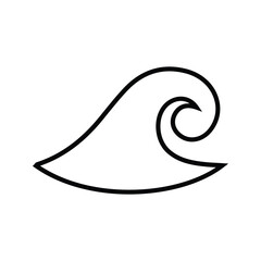 Rolling Waves Icon. Illustration of a large wave rolling in the wind. Blowing element.