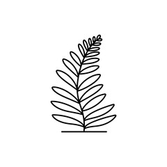 Fototapeta premium Black Outline Symbol of Indoor Fern Plant