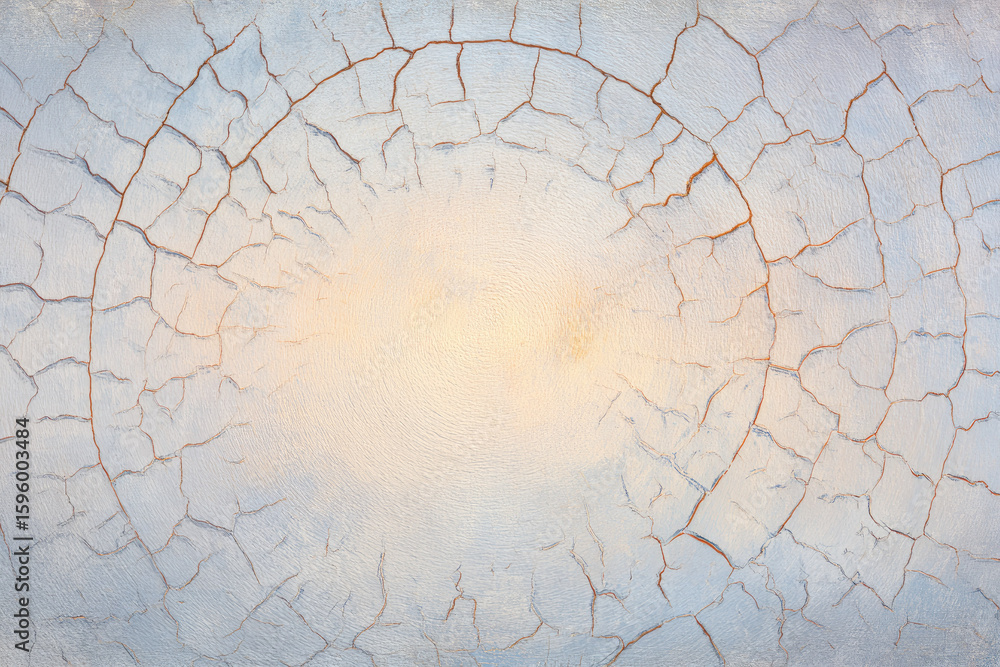 Poster cracked texture with circular water ring pattern faded pastel colors dry surface abstract background