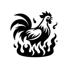 Rooster in Flames Logo