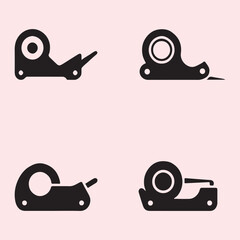 Obraz premium Black Icon Set of Tape Dispensers 