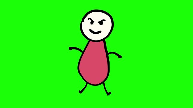 cartoon dancing on green screen animation video