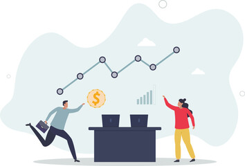 Finance fundamentals with business profit analysis.Company financial data calculation with statistics graph and diagram.human life.