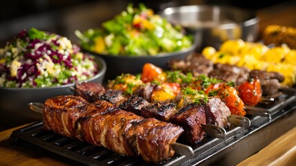 Authentic Brazilian BBQ Dinner Spread