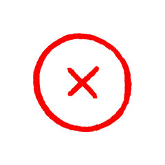Obraz premium Red circle with cross symbol, rejection icon