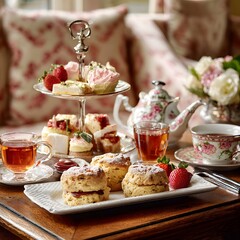 Traditional High Tea Experience with Freshly Baked Scones and Jam