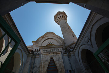 Carol I Mosque Minaret and Architecture under Blue Sky